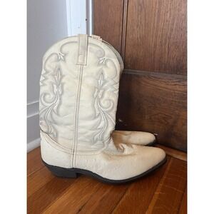 Boots Men's Laredo Winter White Ostrich Print Cowboy Western Rodeo Sz 13 D